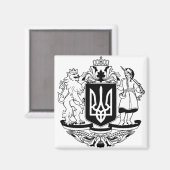 Ukraine Größeres Wappen Magnet (Vorderseite/Rückseite)