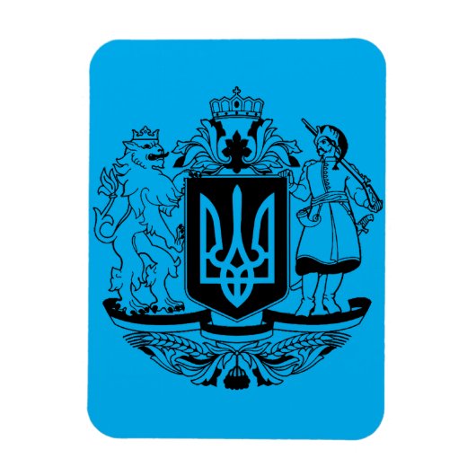 Ukraine Größeres Wappen Magnet (Vertikal)