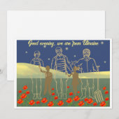 Ukraine Gute Abende Menschen gelb und blau Einladung (Vorne/Hinten)