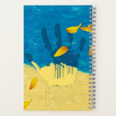 Ukraine Hand gestrichen und Sonnenblumenblätter Notizblock (Rückseite)