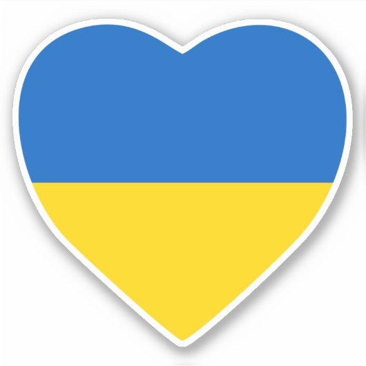 Ukraine Herz Aufkleber (Vorderseite)