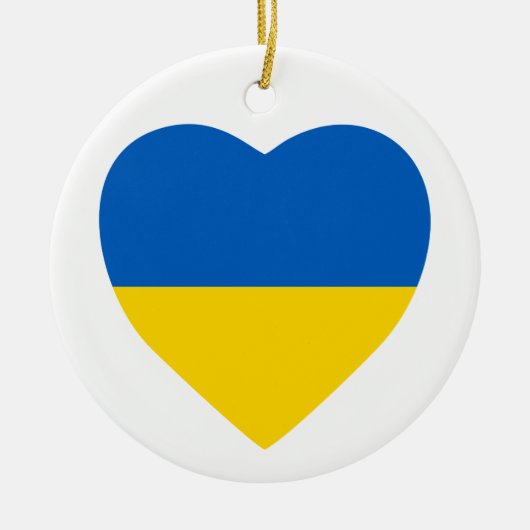 Ukraine Herz Keramik Ornament (Vorne)