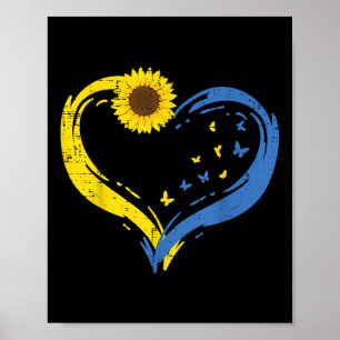 Ukraine Herz Sonnenblume Schmetterling Ukrainische Poster