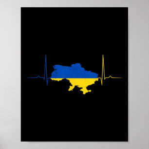 Ukraine Herz Ukrainischer Herzschlag Vintage Ukrai Poster