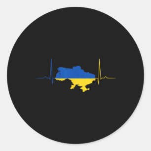 Ukraine Herz Ukrainischer Herzschlag Vintage Ukrai Runder Aufkleber