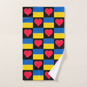Ukraine Herz und Flag Muster Spaß ukrainisch Handtuch