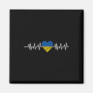 Ukraine Herzschlag Puls Ukraine-Flagge Ich liebe d Magnet