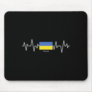 Ukraine Herzschlag Ukrainische Flagge Ukrainischer Mousepad