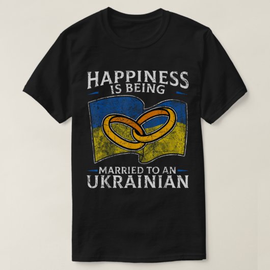 Ukraine Hochzeit ukrainische Eheleute Verheiratet T-Shirt (Design vorne)