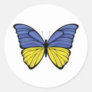 Ukraine Hypolimnas Butterfly Runder Aufkleber