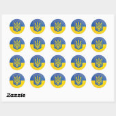 Ukraine-Icon-Flagge Runder Aufkleber (Blatt)