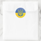 Ukraine-Icon-Flagge Runder Aufkleber (Tasche)
