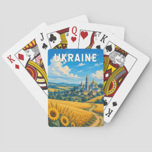 Ukraine-Illustration Reise Kunst Vintage Spielkarten