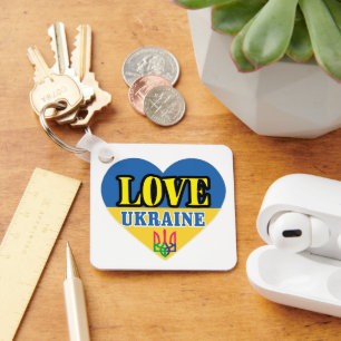 Ukraine Inspiriert Blau und Gelb Schlüsselanhänger