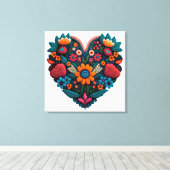Ukraine - inspiriertes Herz der Blume Leinwanddruck (Insitu (Holzboden))