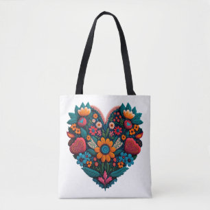 Ukraine - Inspiriertes Herz der Blume Tasche
