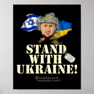 Ukraine Israel Wolodymyr Selenskyj Steht mit der U Poster
