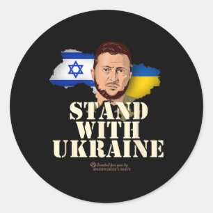 Ukraine Israel Wolodymyr Selenskyj Steht mit der U Runder Aufkleber