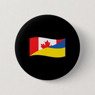 Ukraine Kanada Doppelflagge Einheit Patriotisches  Button