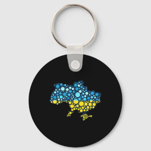 Ukraine Karte Blau Gelb Ukraine-Flagge Moderne Kun Schlüsselanhänger