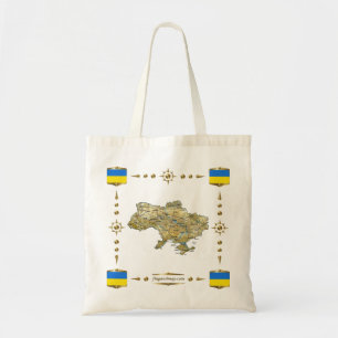 Ukraine-Karte + Flaggen-Tasche Tragetasche