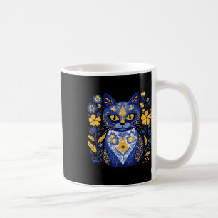 Ukraine-Katze Floral Vintage Ukrainische Flagge Wy Kaffeetasse