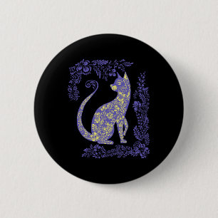 Ukraine Katze Niedlich Floral Vintage Ukrainisch V Button