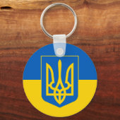 Ukraine-Konflikt mit Gelb- und Blauer Flagge Schlüsselanhänger (Vorderseite)