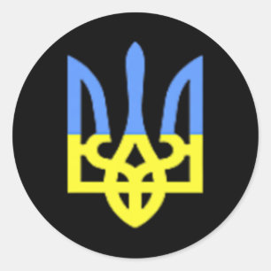 Ukraine Kraut Blau Und Gelb Ukrainische Flagge Tas Runder Aufkleber