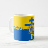 Ukraine-Kreuz und Nationalsymbol Kaffeetasse (Vorderseite Links)