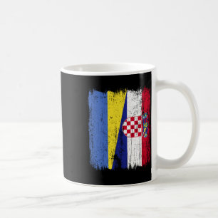 Ukraine Kroatien Halbe Flagge Stolzer Ukrainischer Kaffeetasse