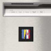 Ukraine Kroatien Halbe Flagge Stolzer Ukrainischer Magnet (In Situ (Geschirrspüler))