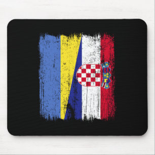 Ukraine Kroatien Halbe Flagge Stolzer Ukrainischer Mousepad