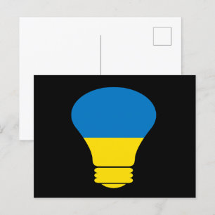 Ukraine Lampe, stehen mit Ukraine T - Shirt Postkarte