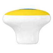 Ukraine-Länderflagge Rundkreiszeichen Keramikknauf (Seitenansicht)