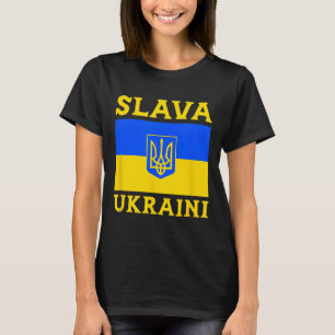 Ukraine Landesflagge Stolz Slava Ukraini 3  T-Shirt