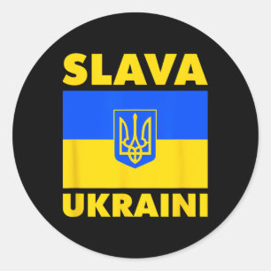 Ukraine Landesflagge Stolz Slava Ukraini Runder Aufkleber