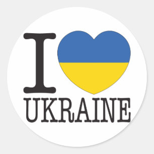 Ukraine Liebe V2 Runder Aufkleber