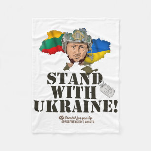 Ukraine Litauen Flaggen Zelensky Steht mit der Ukr Fleecedecke