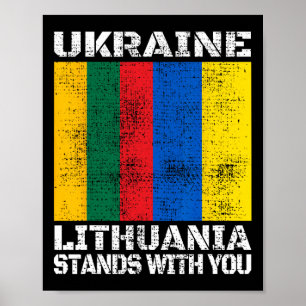 Ukraine Litauen steht hinter dir Litauische Unters Poster