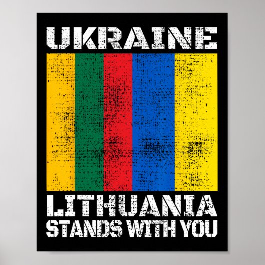 Ukraine Litauen steht hinter dir Litauische Unters Poster (Vorne)