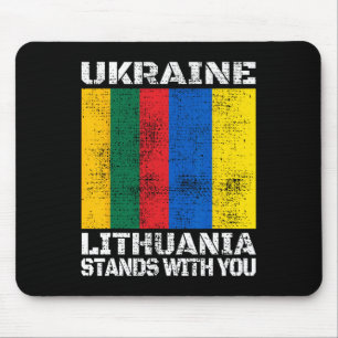 Ukraine Litauen steht mit dir Litauische Unterstüt Mousepad
