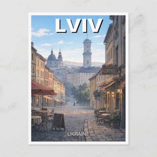 Ukraine Lviv Reise Postkarte (Vorderseite)