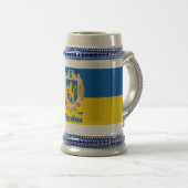 Ukraine & Lwiwer Gebiet - Wappen, ukrainische Flag Bierglas (VorderseiteRechts)