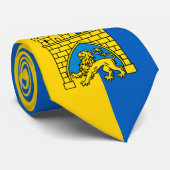 Ukraine & Lwiwer Stadt - Wappen, ukrainische Flagg Krawatte (Gerollt)
