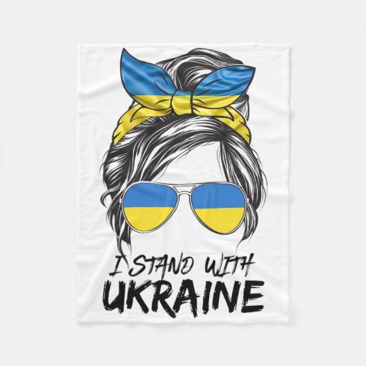 Ukraine Mädchen Ukrainisches Mädchen Flagge Unorde Fleecedecke (Vorderseite)