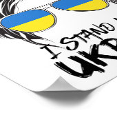 Ukraine Mädchen Ukrainisches Mädchen Flagge Unorde Poster (Ecke)