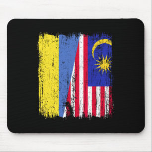 Ukraine Malaysia Halbflagge Ukrainischer Malaysisc Mousepad
