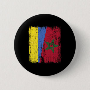 Ukraine Marokko Halbflagge Ukrainisches Marokkanis Button