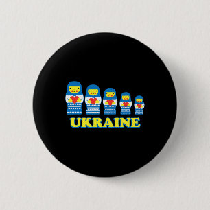 Ukraine Matrjoschka-Puppen halten Herzen Button